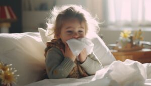 dijete koje puše nos za članak Prehlada kod beba i djece
